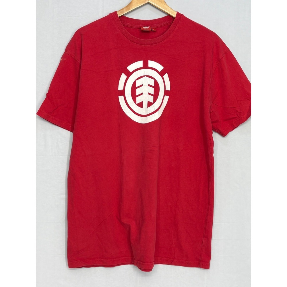 Element Logo Graphic T-Shirt Mens Red Short Sleeve XL Y2K Element Skateboards